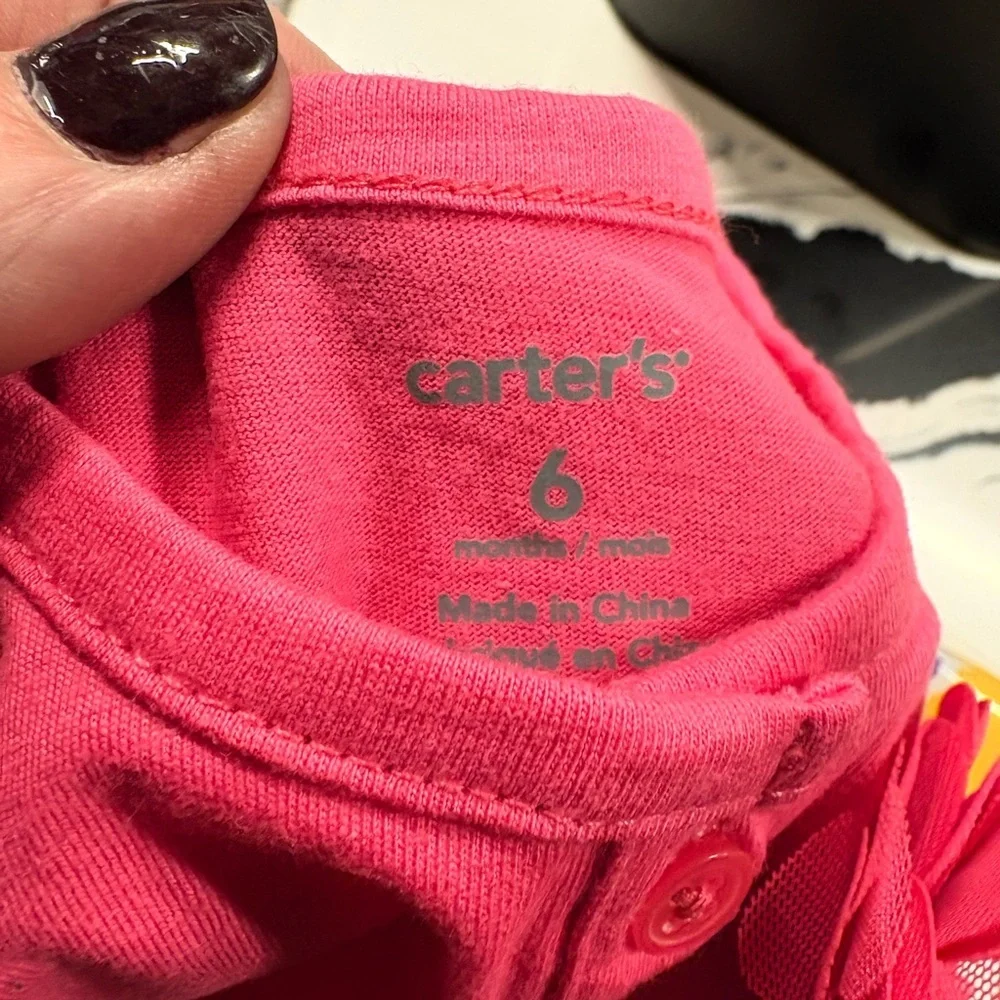 Carter's Pink Top with Colorful Heart Leggings